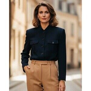 Lauren Ralph Lauren Vintage Size 10 Navy Blue Blazer Professional